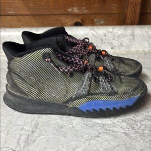 Nike Kyrie 7 Grind Black and Blue Sneakers with Rugged Design